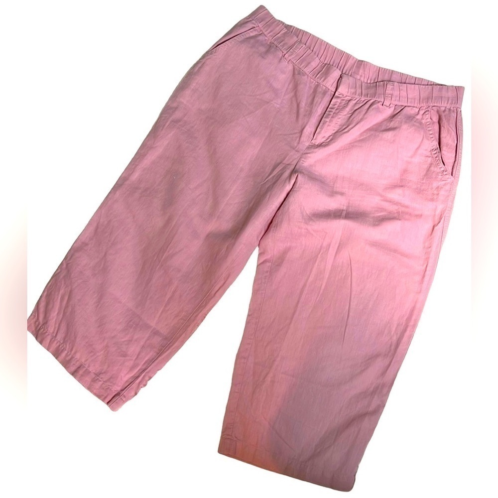 LIZ CLAIBORNE Pastel Orchid Linen/Cotton Blend Ankle Pants, Size Large, GUC.